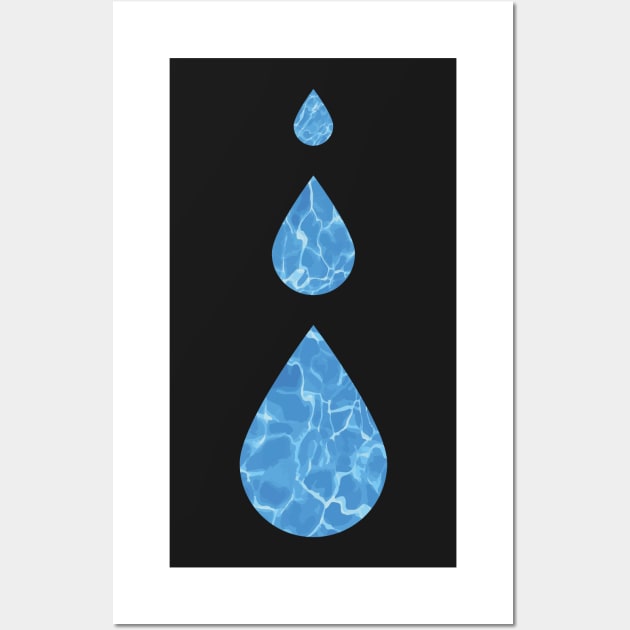 Water Drops Abstract - Water sign - The Five Elements Abstract  Symbol Wall Art by thewishdesigns